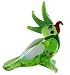 Miniture Glass Figurines-Glass Zoo Figurine Animals - Green Cockatiel