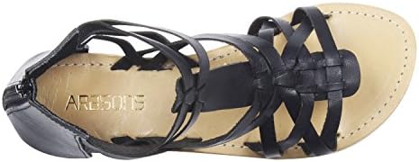 ARasons Women's Becky Black Leather Sandal 9
