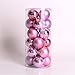 AMS Christmas Ball Decorations Exquisite Colorful Balls Ornaments Pendant Pack of 24pcs (2.36 Inches, Pink)