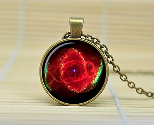 ArtShop The Cat'S Eye Nebula Pendant Nebula Galaxy Constellation Of Draco Universe Pendant Glass Cabochon Necklace A1125