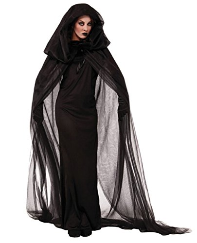 Aoibox Women's Halloween Costume Witch Prom Dress with Long Cloak