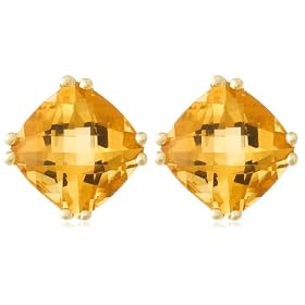 10k Yellow Gold, November Birthstone, Citrine Earrings by 