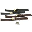 4 18mm Black & Brown Geniune Padded Leather Watch Bands