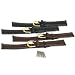 4 18mm Black & Brown Geniune Padded Leather Watch Bands