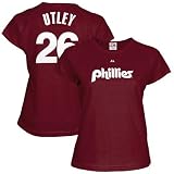 Majestic Philadelphia Phillies #26 Chase Utley Ladies Maroon Cooperstown Player T-shirt