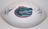 Steve Spurrier and Urban Meyer DUAL Autographed Florida Gators Full Size White embroidered Football