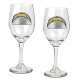 NFL San Diego Chargers 14-Ounce Wine Glass (Set of Two)
