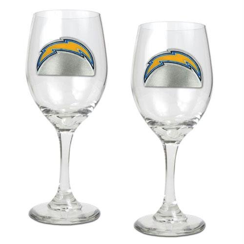 NFL San Diego Chargers 14-Ounce Wine Glass (Set of Two)