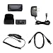 Executive Black Horizontal Leather Side Case Pouch with Belt Clip and Belt Loops + Home Travel Wall Charger + Rapid Car Charger + USB Data Charge Sync Cable for Motorola Droid A855