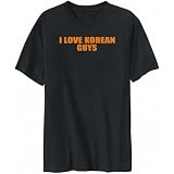 T-Shirt Mens Black  I LOVE Korean GUYS  Countries