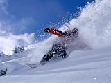 Snowboarder Carving Through Powder Snow, St. Anton Am Arlberg, Tirol, Austria Photographic Poster Print by Christian Aslund, 12x9