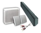 Q Acoustics Q-AV speaker system (White Sub) - discrete sound bar, versatile rear speakers and wall-mountable sub! + Creative Audio £150 cable bundle (see below for details). 2 Year Guarantee.