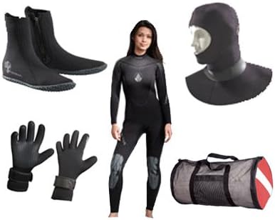 Womens 6/5/2mm Akona Cold Water Dive Basic Essentials Pkg