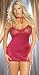 Sexy Plus Size Stretch Satin Chemise & Thong Set