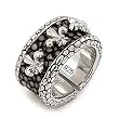 Mocha Stingray Fleur De Lis Leather Ring Men's Sizes