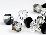 Glasperlen zum Auffädeln von Swarovski Doppelkegel 6mm (Star Night Mix), 48 Stück