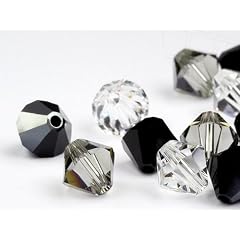 Glasperlen zum Auff�deln von Swarovski Doppelkegel 6mm (Star Night Mix), 48 St�ck