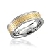 Gold and Stainless Steel Unisex Band Ring-Band Width 6 mm
