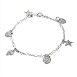 Sterling Silver Sea Shell Charm Bracelet