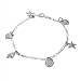 Sterling Silver Sea Shell Charm Bracelet