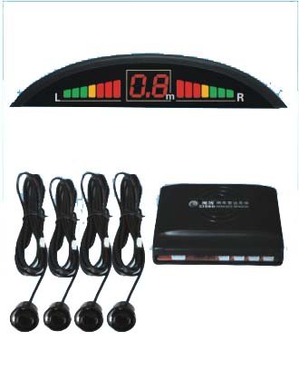 Black Rear Car Parking Reversing Buzzer & LED Sensors 4 safe sensor