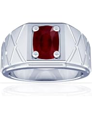 Platinum Cushion Cut Ruby Solitaire Ring