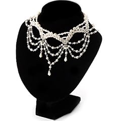Wei�es Braut-Collier mit Perlen
