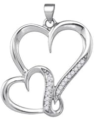 0.10ctw Round Diamond Heart Pendant