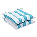 Pillow Perfect Outdoor Cabana Stripe Wrought Iron Seat Cushion, Turquoise, Set of 2