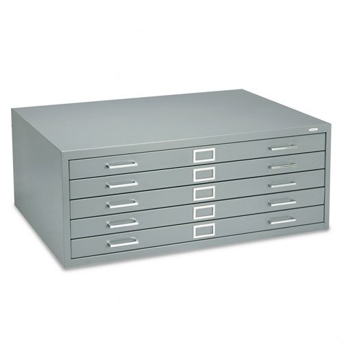 SAFCO 5-Drawer Steel Flat Files - Dark gray