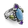 Carolyn Pollack Sterling Silver Vista Colorful Gemstones Southwestern Ring