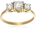 9ct Yellow Gold AMR322975 Ladies Cubic Zirconia 3 Stone Ring