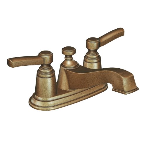 Moen CA6201AZ Rothbury Two-Handle Low Arc Bathroom Faucet, Antique Bronze