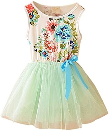 Honboo Kids Lace Bowknot Party Skirts Girls Princess Sundress Flower Tutu Dress