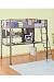 Twin Study Loftbunk Bed 80hx72wx42d Charcoal / chrome