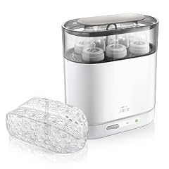 Philips Avent SCF287/02 elektrischer 4-in-1 Sterilisator inklusiv 1x Flasche 125 ml und 1x Schnuller