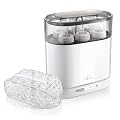 Philips Avent SCF287/02 elektrischer 4-in-1 Sterilisator inklusiv 1x Flasche 125 ml und 1x Schnuller