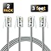 (2 Pack) Short Telephone Cord 3 ft RJ11 6P4C Male to Male (3 feet)