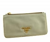 【並行輸入】プラダ PRADA コインケース（小銭入れ） 1M1197 TESS SAFF ナイロン/型押しカーフ LAVANDA MORDORE (アイボリー×メタリックグレー) PRADA コインケース