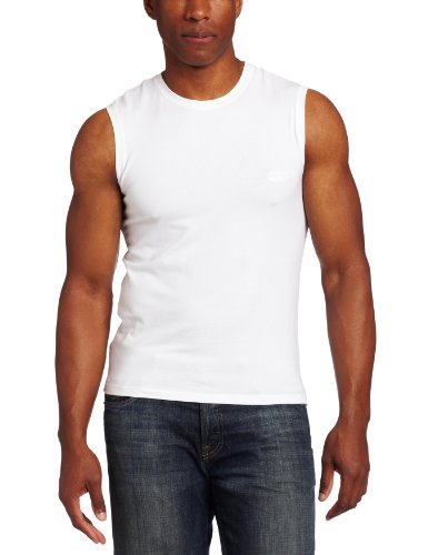 HUGO BOSS Men's Tank Top With Logo, White, Medium 