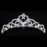 Bridal Princess Wedding Diamond Tiara Comb With Crystal Heart Center