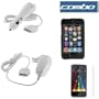 Solid Black Rubberized Snap on Crystal Case + Clear Durable Reusable LCD Screen Protector + Rapid Car Charger + Home Travel Charger for Apple Ipod Touch Itouch 8GB 16GB 32GB 2G 2nd Generation