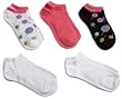 Fruit Of The Loom Girls 7-16 5 Pair Flat Knit Low Cut Socks With Honey Comb