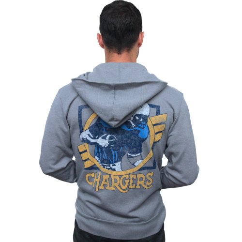 NFL Men's San Diego Chargers Vintage Hooded Sweatshirt (Steel , medium )
