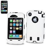 New Fashionable Perfect Fit Gummy Protector Skin Cover (Faceplate/Snap On) Cell Phone Case for Apple iPhone 3G 8GB 16GB / 3GS 16GB 32GB AT&T - BLACK & WHITE