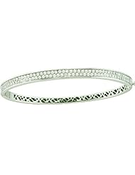1.50 Carat (ctw) 14k White Gold Round White Diamond Ladies Fashion Bangle Bracelet