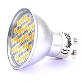 SuperLEDTM GU10 LED BULB 5.5W WITH 27 x 5050 SMD LEDs IN WARM WHITE PERFECT FOR REPLACING 50W HALOGEN