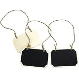 Kel-Toy Hanging Chalkboard Rectangular Wood Tags, 3.5 by 2.4", (Pack of 3)