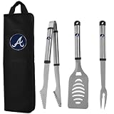 MLB Atlanta Braves 3-Piece Stainless Steel BBQ Tool Set with Tote