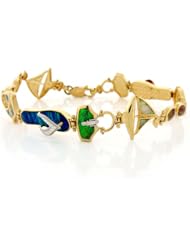14K Gold Opal Flip Flop Bikini Sunglass Beach Bracelet
